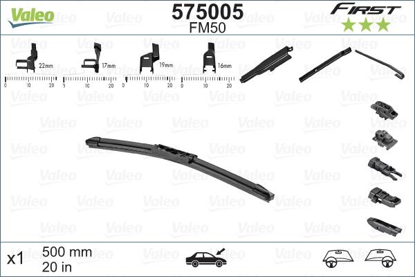 Valeo 575005 - Stikla tīrītāja slotiņa ps1.lv