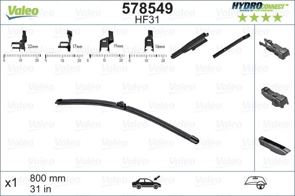 Valeo 578549 - Stikla tīrītāja slotiņa ps1.lv