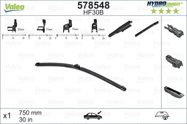 Valeo 578548 - Stikla tīrītāja slotiņa ps1.lv