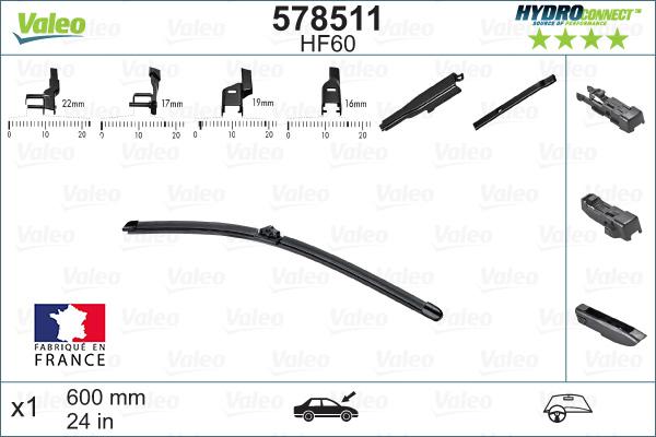 Valeo 578511 - Stikla tīrītāja slotiņa ps1.lv