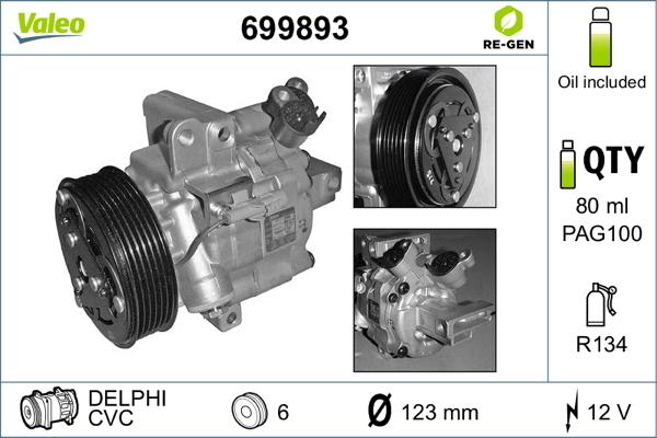 Valeo 699893 - Kompresors, Gaisa kond. sistēma ps1.lv