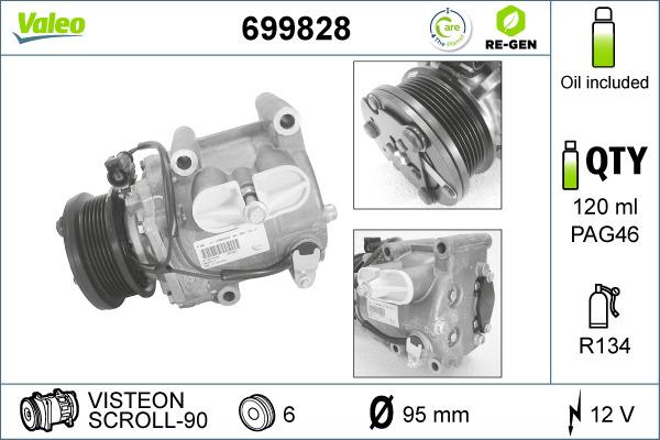 Valeo 699828 - Kompresors, Gaisa kond. sistēma ps1.lv