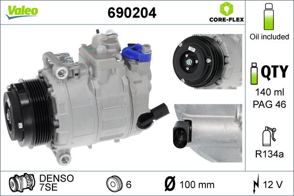 Valeo 690204 - Kompresors, Gaisa kond. sistēma ps1.lv