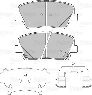 Valeo 601406 - Bremžu uzliku kompl., Disku bremzes ps1.lv