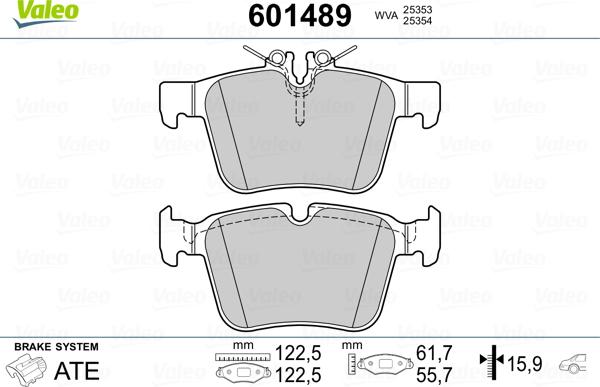 Valeo 601489 - Bremžu uzliku kompl., Disku bremzes ps1.lv