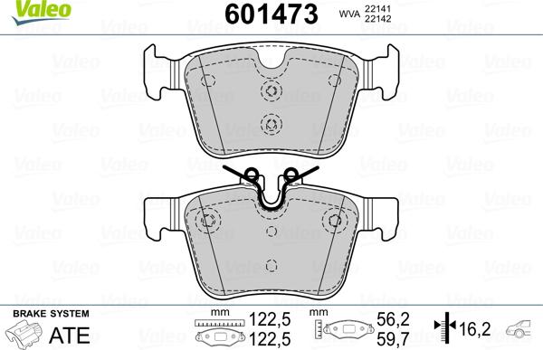 Valeo 601473 - Bremžu uzliku kompl., Disku bremzes ps1.lv