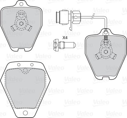 Valeo 601570 - Bremžu uzliku kompl., Disku bremzes ps1.lv