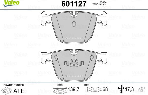 Valeo 601127 - Bremžu uzliku kompl., Disku bremzes ps1.lv