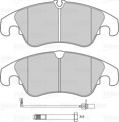 Valeo 601342 - Bremžu uzliku kompl., Disku bremzes ps1.lv