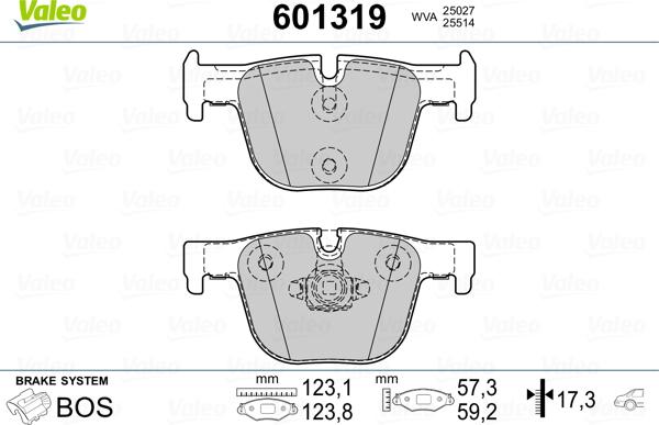 Valeo 601319 - Bremžu uzliku kompl., Disku bremzes ps1.lv