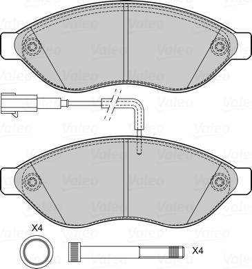 Valeo 601708 - Bremžu uzliku kompl., Disku bremzes ps1.lv