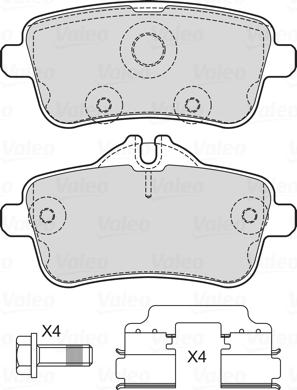 Valeo 601734 - Bremžu uzliku kompl., Disku bremzes ps1.lv