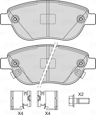 Valeo 601727 - Bremžu uzliku kompl., Disku bremzes ps1.lv