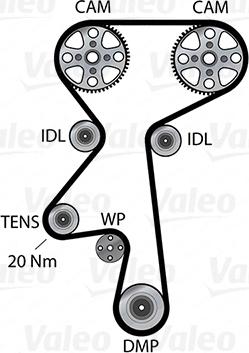 Valeo 614663 - Ūdenssūknis + Zobsiksnas komplekts ps1.lv