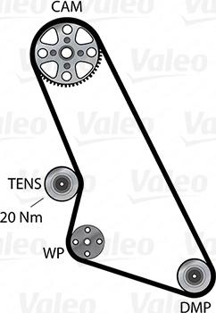 Valeo 614612 - Ūdenssūknis + Zobsiksnas komplekts ps1.lv