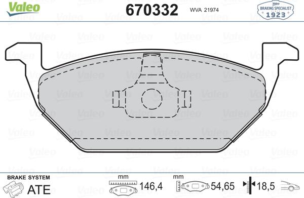 Valeo 670332 - Bremžu uzliku kompl., Disku bremzes ps1.lv