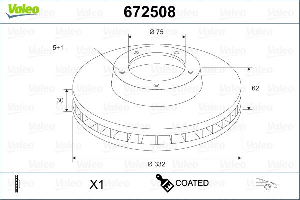 Valeo 672508 - Bremžu diski ps1.lv