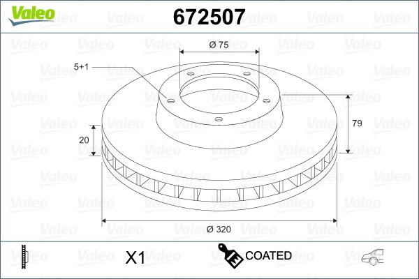 Valeo 672507 - Bremžu diski ps1.lv