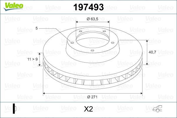 Valeo 197493 - Bremžu diski ps1.lv