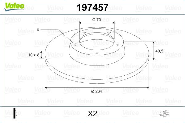 Valeo 197457 - Bremžu diski ps1.lv