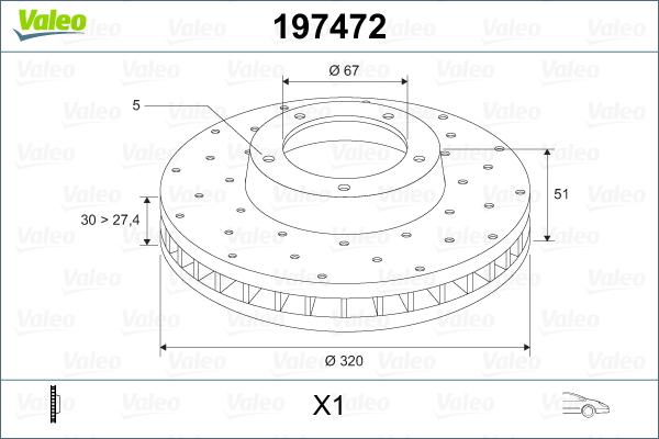 Valeo 197472 - Bremžu diski ps1.lv