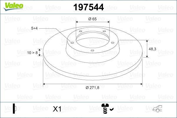 Valeo 197544 - Bremžu diski ps1.lv