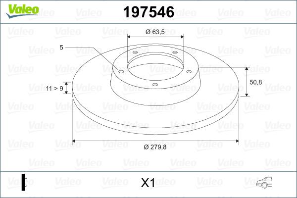 Valeo 197546 - Bremžu diski ps1.lv