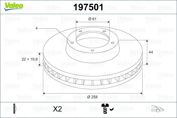 Valeo 197501 - Bremžu diski ps1.lv