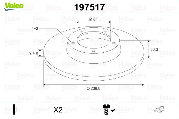 Valeo 197517 - Bremžu diski ps1.lv