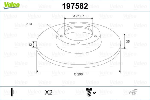 Valeo 197582 - Bremžu diski ps1.lv