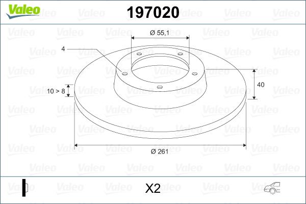 Valeo 197020 - Bremžu diski ps1.lv