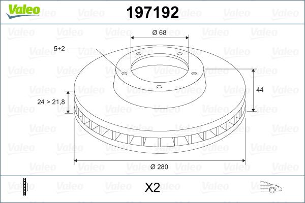 Valeo 197192 - Bremžu diski ps1.lv