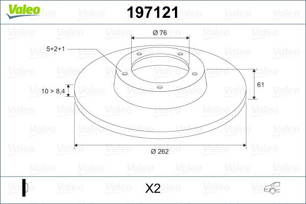 Valeo 197121 - Bremžu diski ps1.lv