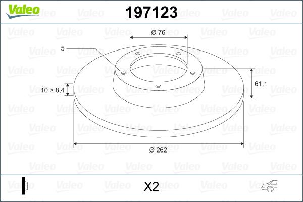 Valeo 197123 - Bremžu diski ps1.lv