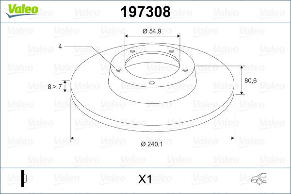 Valeo 197308 - Bremžu diski ps1.lv