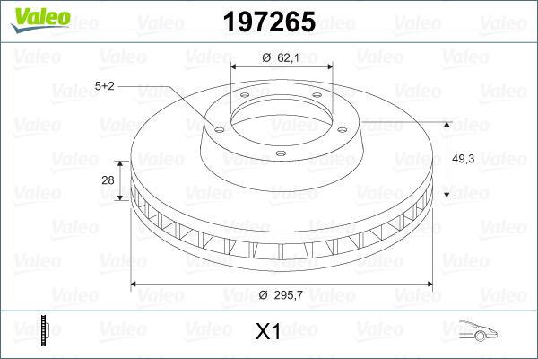 Valeo 197265 - Bremžu diski ps1.lv