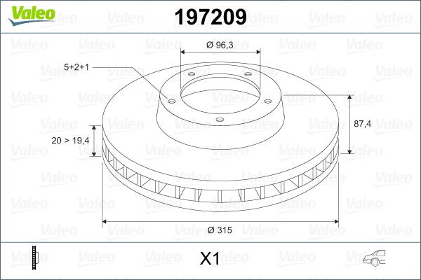 Valeo 197209 - Bremžu diski ps1.lv