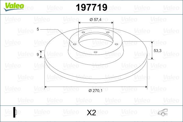 Valeo 197719 - Bremžu diski ps1.lv