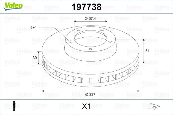 Valeo 197738 - Bremžu diski ps1.lv