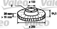 Valeo 186547 - Bremžu diski ps1.lv