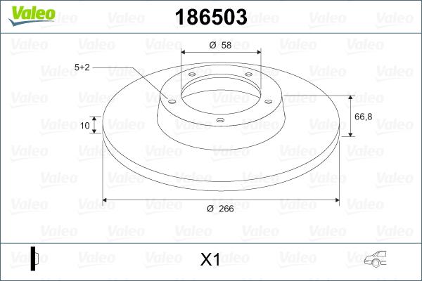 Valeo 186503 - Bremžu diski ps1.lv