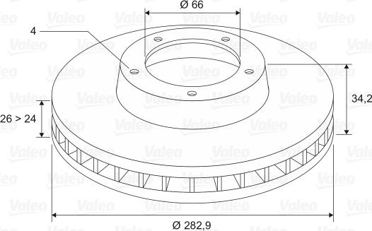 Valeo 297693 - Bremžu diski ps1.lv