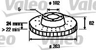 Valeo 186612 - Bremžu diski ps1.lv