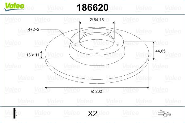 Valeo 186620 - Bremžu diski ps1.lv