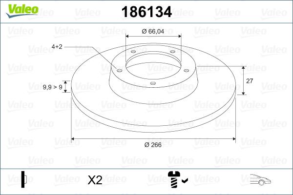 Valeo 186134 - Bremžu diski ps1.lv