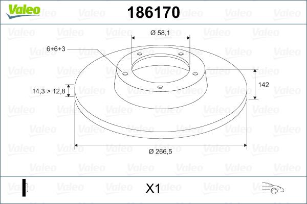 Valeo 186170 - Bremžu diski ps1.lv