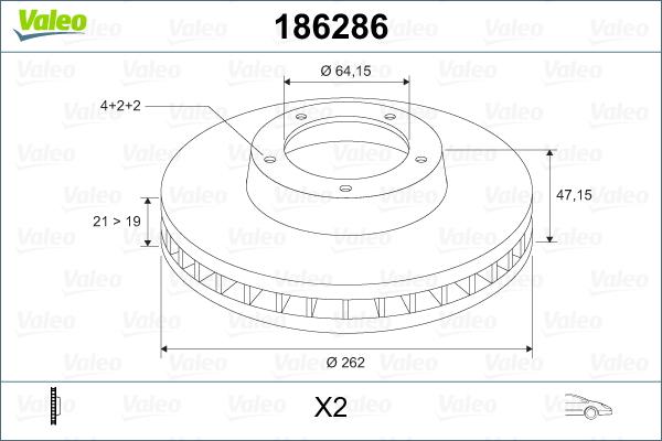 Valeo 186286 - Bremžu diski ps1.lv