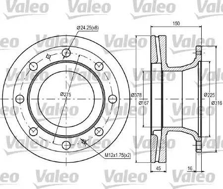 Valeo 187098 - Bremžu diski ps1.lv