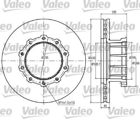 Valeo 187053 - Bremžu diski ps1.lv