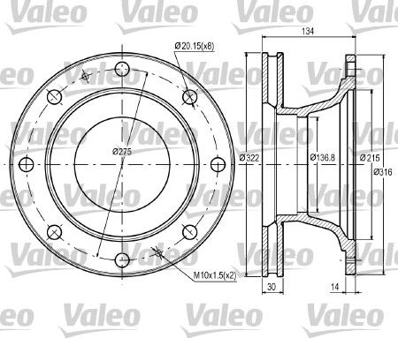 Valeo 187060 - Bremžu diski ps1.lv